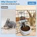 54 oz stainless steel rabbit food dispenser with gravity feeder for small animals and pets