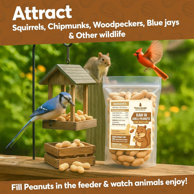 12 lb raw peanuts for squirrels and wildlife, grown in the usa, in-shell peanuts for birds and backyard visitors