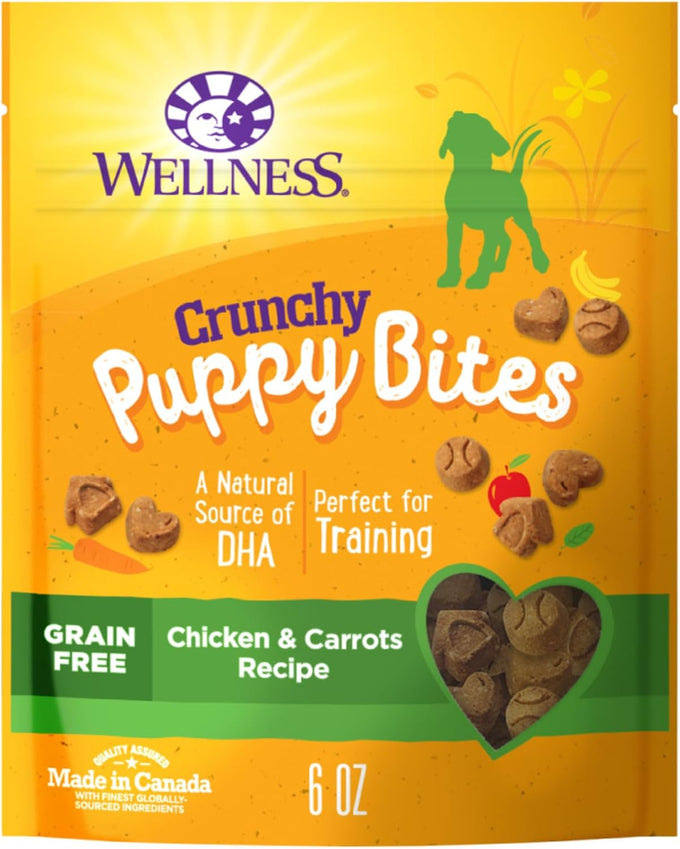 Wellness Soft Puppy Bites Dog Training Treats, Lamb and Salmon, Grain Free, 8 oz Bag