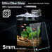 2.2 gallon black glass aquarium set for desktop, small kit for beginners and children with betta fish, goldfish, and aquatic plants