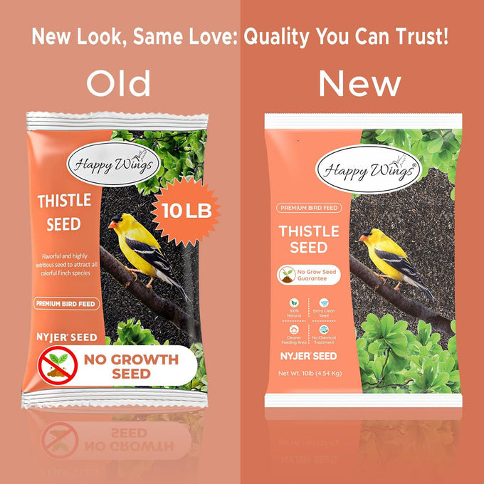 Happy Wings Nyjer/Thistle seeds 10 pounds no grow bird seed for wild finches and songbirds