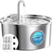 Stainless Steel Cat Fountain 74oz/2.2L for Pets Cats Inside Quiet Water Bowl Dispenser
