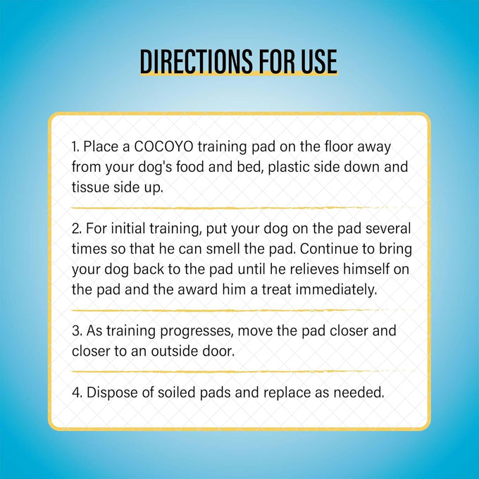 COCYO 30-count dog training pads with super absorbent technology for puppy potty training, leak-proof protection, and odor control