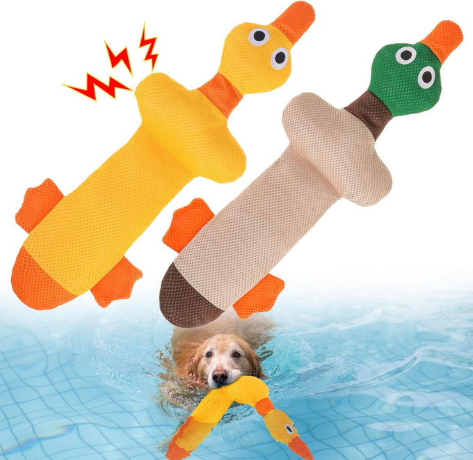 Beautyzoo floating dog water pool toys 2 pack, squeaky whale & crab design, medium/large dogs, durable summer water dog toy