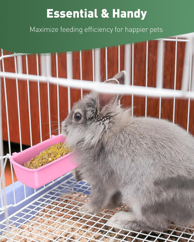 pawfly hanging feeder for small pets, 6 plastic keepers for cages and coop cups
