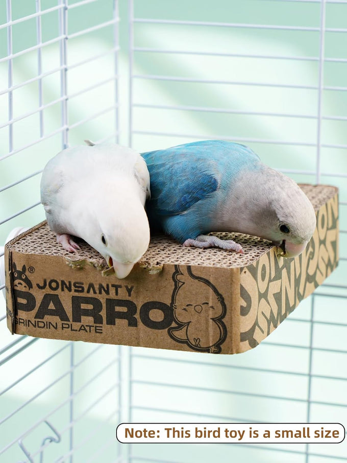 7.3 inch natural corrugated cardboard bird platform toy for parrots and small to medium-sized pet birds