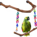 Grape Wood Bird Swing Toy for Small to Medium Sized Birds, U Shape Hangable with Chains, Natural Perch for Budgerigars, Parakeets