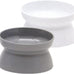 Kitty City elevated cat food & water bowls, set of 2, teal & light pink, 6.5 oz each, dishwasher safe, modern pedestal design