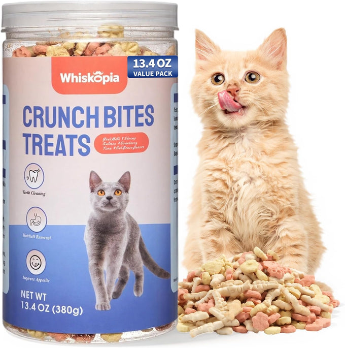 13.4 oz Natural Chicken Catnip & Cat Grass Hairball Control & Dental Care Treats for Indoor Cats and Kittens