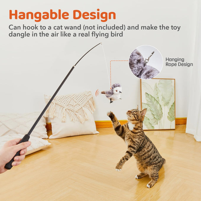 potaroma cat toys flapping bird interactive cat exercise toys rechargeable touch activated kitten toy for all breeds