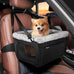 joejoy deluxe dog booster seat with sturdy metal frame and safety leash for small pets up to 20 lbs
