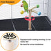 Bird Stand Perch Toy, Wooden Exercise Wheel for Parakeet, Cockatiel, and Budgie Birds, Natural Wood and Hemp Ropes