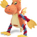 goola purple dragon dog toy, plush squeaky toy for large breeds, durable cotton, machine washable, 5 squeakers, chew toys