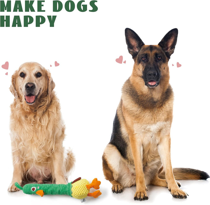 Nocciola 2 in 1 Easter Duck Dog Toy for Medium and Large Breeds with Rubber Squeaker and Crinkle Paper