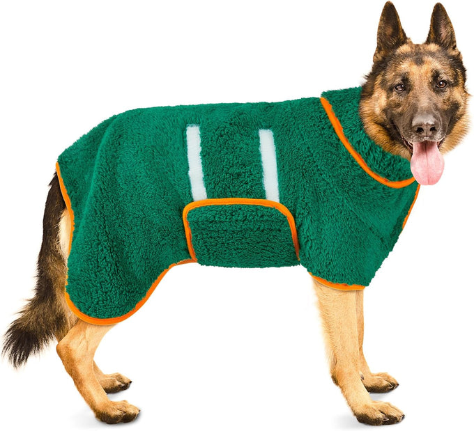 Bienbee Dark Blue XL Dog Bathrobe for Small Medium Large Dogs, Quick Drying Super Soft Adjustable Towel