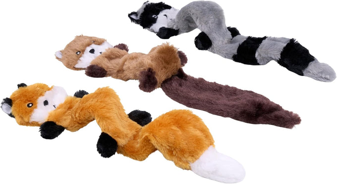 zippypaws-skinnypeltz-stuffing-free-large-medium-dog-toys-squeaky-plush-fox-raccoon-squirrel