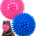pweituoet 4.5" heavy duty squeaky dog balls for medium large dogs, 2 pack