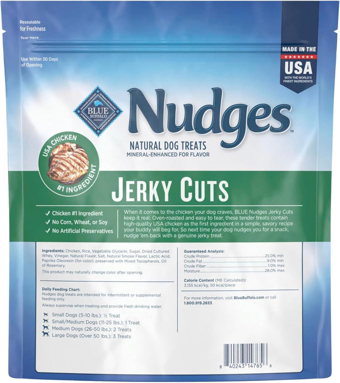 Blue Buffalo Nudges Jerky Cuts Natural Chicken Dog Treats 36oz Bag