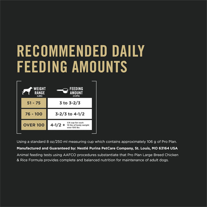 Purina Pro Plan High Protein Large Breed Dog Food, Chicken & Rice - 34 lb