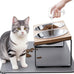 Upgraded 15°Tilted Stainless Steel Cat Bowls with Food Mat for Cats and Puppy