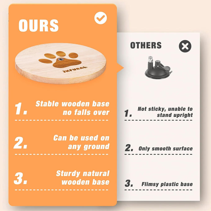 JXFUKAL interactive cat toy 3 in 1 with stable wooden base 2 PCS detachable cat teaser 5PCS refills & elastic string for kitty kitten toys