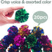 pet show 20 pcs cat crinkle toy ball 2.5inch mylar cat pounce chase toys colorful paper