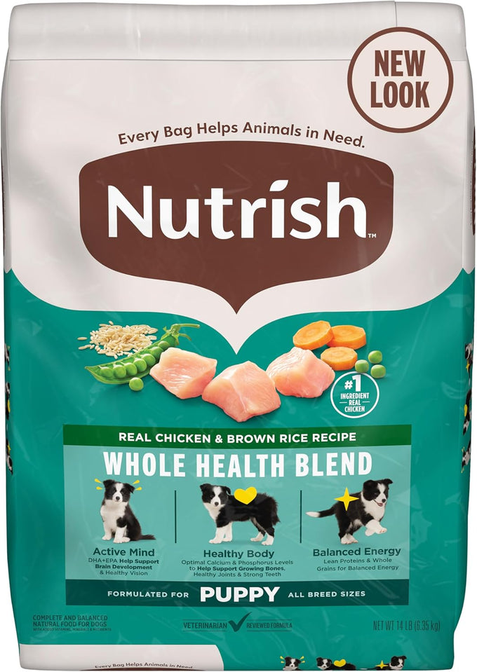 Nutrish Bright Puppy Premium Dry Dog Food, Chicken & Brown Rice