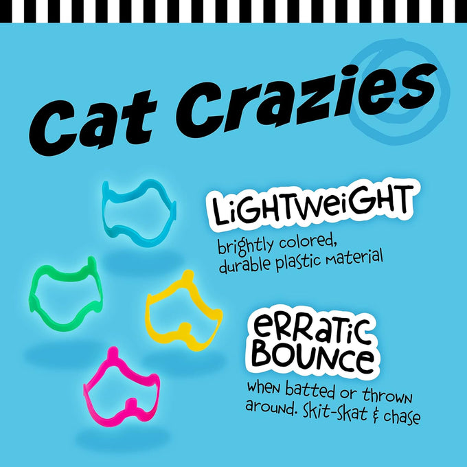 petmate catmate interactive cat toys cat crazies multi pack 4 count durable plastic