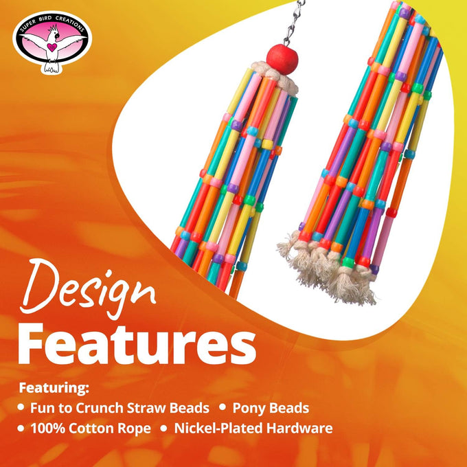 Super Bird Creations SB708 Wind Chimes Bird Toy for Medium to Large Birds, 13" x 2"