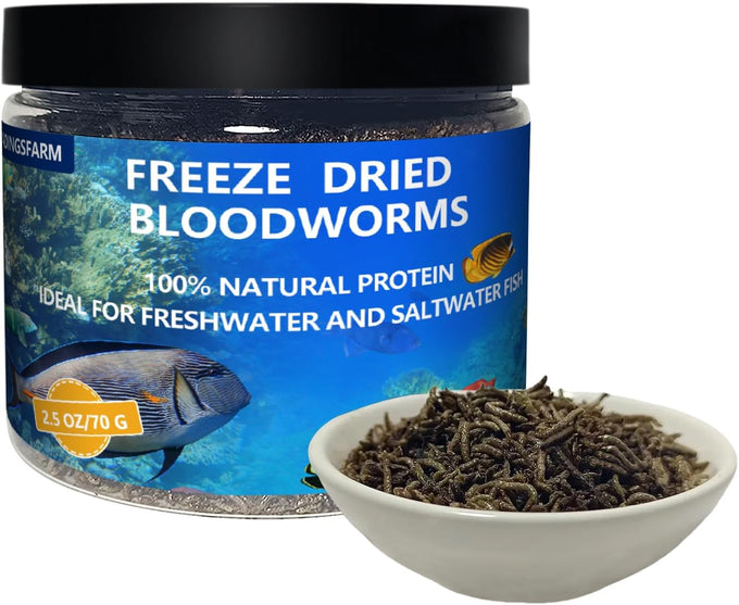 Jadingsfram freeze dried bloodworms fish food for freshwater saltwater tropical fish aquarium