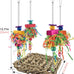 katumo seagrass bird swing mat with stainless chains and colorful toys for small parrots