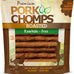 pork chomps roasted pork skin dog chews, 6 inch twists, 15 count - healthy, delicious, low fat, high protein