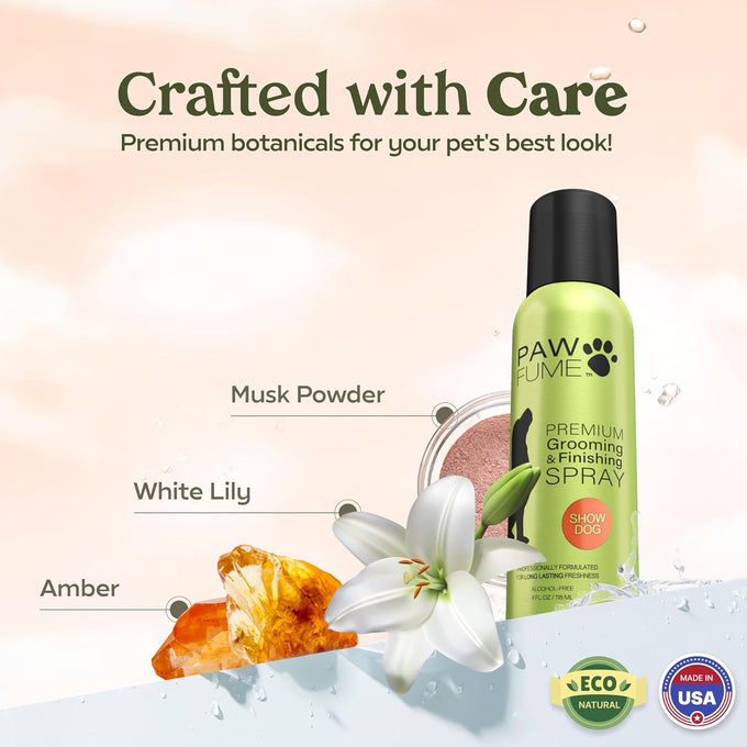 pawfume dog perfume spray long lasting scent for grooming show dog 1-pack hypoallergenic alcohol-free detangling formula moisturizing pet cologne spray