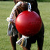 Jolly Pets 8-Inch Large Orange Romp-n-Roll Dog Toy for Large Dogs Made in the USA