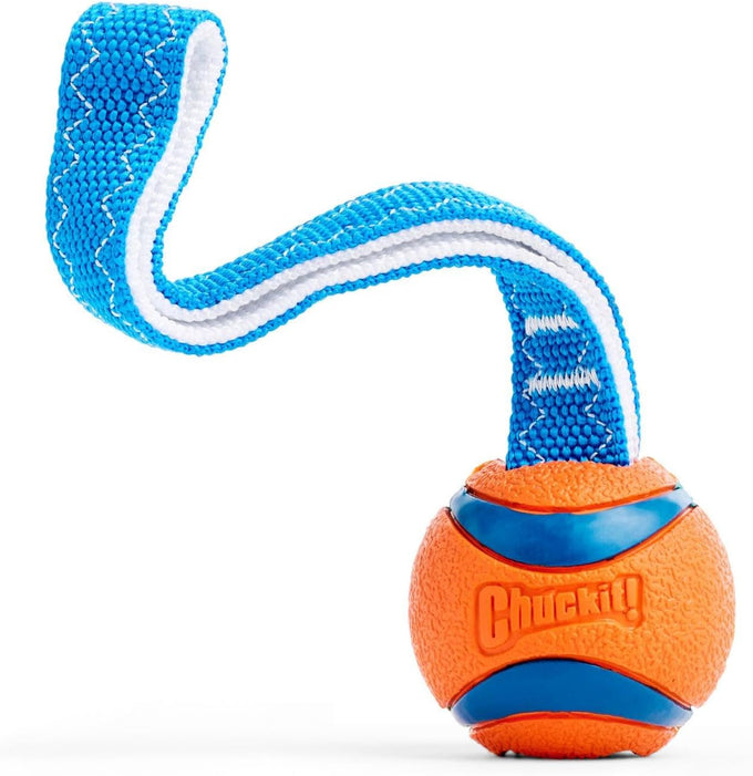 Chunky Chuckit! Ultra Tug Dog Toy, Medium, 20-60 pound dog fetch and tug toy with 2.5 inch ball