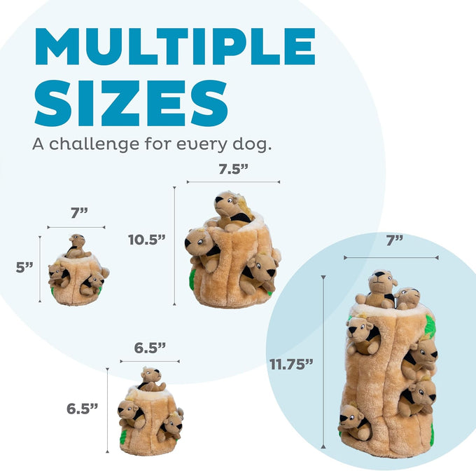 Outward Hound Hide-A-Squirrel 2-in-1 Plush Puzzle Dog Toy with 6 Squeaky Removable Squirrels, X-Large