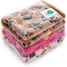 luciphia 1 pack 3 small 23x16 inch super soft fluffy premium fleece pet blank blanket flannel throw brown/pink/white