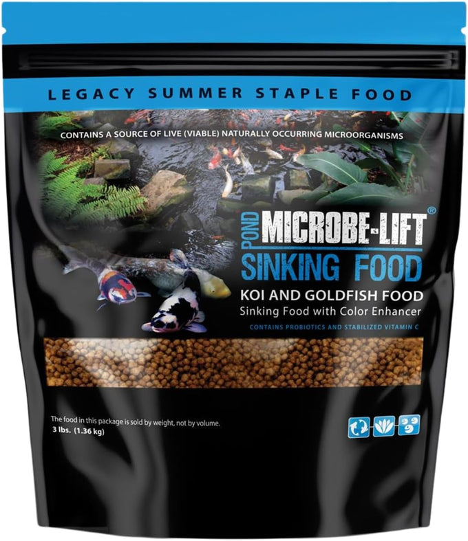 microbe-lift mllspmd sinking fish food pellets 3 pounds for live goldfish and koi