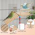 Wooden bird perches platform swing with climbing ladder for cockatiels, lovebirds, and small pets cage accessories
