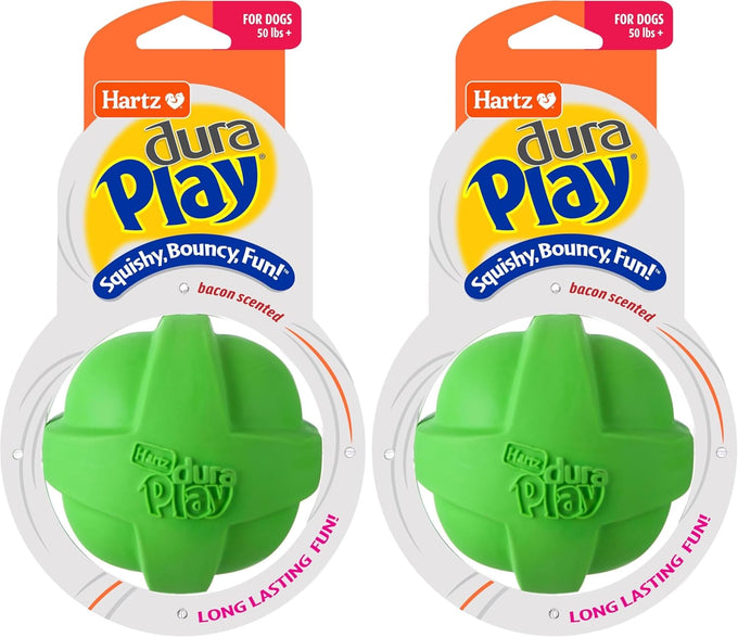 Hartz DuraPlay Bacon Scented Small Dog Toys, Assorted Color, Durable Latex and Foam, Squeaker