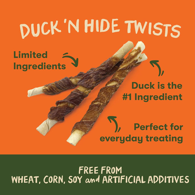 Pet 'n Shape duck wrapped rawhide dog treats - naturally delicious, healthy snack, no artificial additives, 1 pound small size
