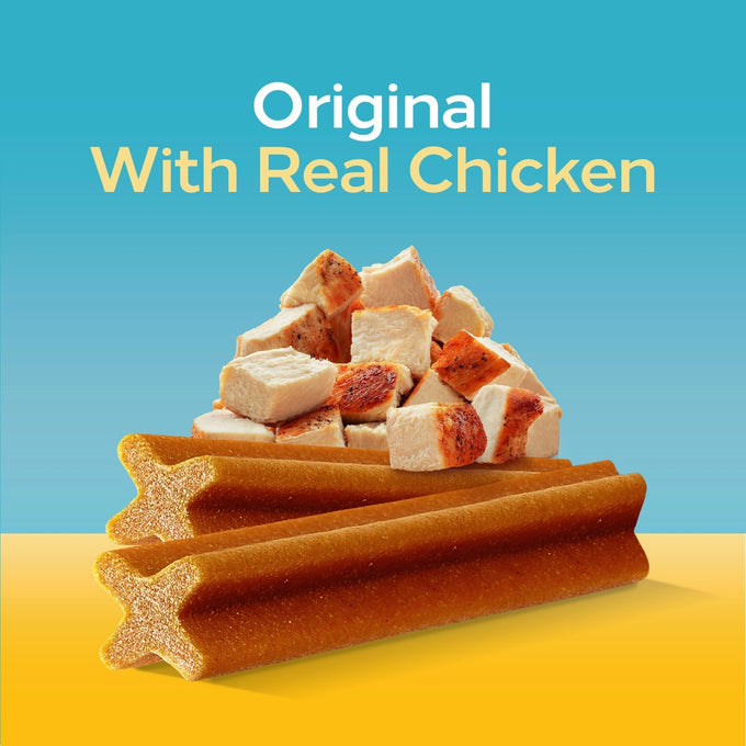Pedigree Dentastix original dental chews for small toy breed dogs with real chicken, 108 treats, 1.63 lb bag