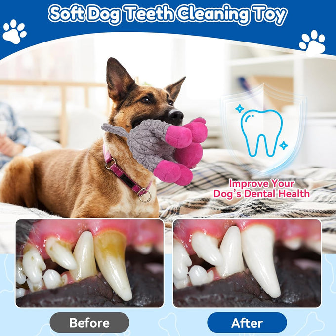 loncoldy plush chew toys for large dogs, crinkle stuffed animal squeaky interactive toys for small medium large dogs