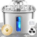 Veken Stainless Steel Cat Water Fountain, 108oz/3.2L Automatic Pet Fountain with 3 Replacement Filters & Silicone Mat, Silver