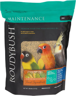 RoudyBush daily maintenance bird food, mini, 10-pound, parrot pellets for conures, lovebirds, and parakeets