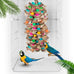 Natural multicolored wooden block parrot toys for large macaws cockatoos African grey and Amazon parrots, 19.7 inch, large size