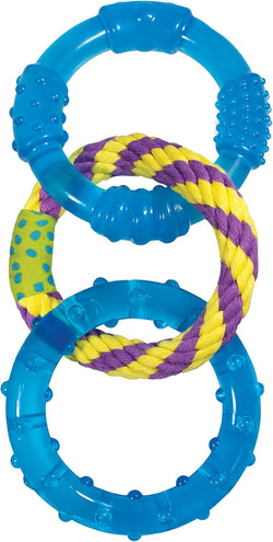 Petstages Dental Links Dog Chew Toy for puppies and adult strong chewers, 8.5" x 4" x 1" rope texture