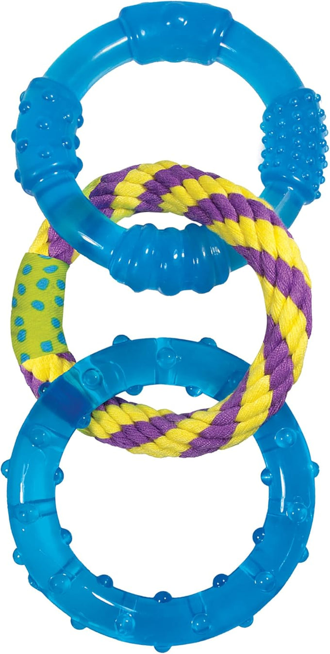 Petstages Dental Links Dog Chew Toy for puppies and adult strong chewers, 8.5" x 4" x 1" rope texture