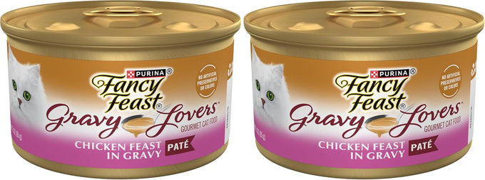 Purina Fancy Feast Gravy Lovers Chicken Feast Pate in Wet Cat Food Gravy - (Pack of 24) 3 oz. Cans