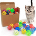 24pc cat jingle balls toys, assorted colors, lightweight, interactive, kitten training and play